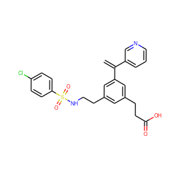 C=C(c1cccnc1)c1cc(CCNS(=O)(=O)c2ccc(Cl)cc2)cc(CCC(=O)O)c1 ZINC000000605767