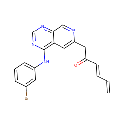 C=C/C=C/C(=O)Cc1cc2c(Nc3cccc(Br)c3)ncnc2cn1 ZINC000040860496