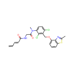 C=C/C=C/C(=O)NCC(=O)N(C)c1ccc(Cl)c(COc2cccc3sc(C)nc23)c1Cl ZINC000001546047