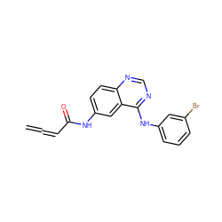 C=C=CC(=O)Nc1ccc2ncnc(Nc3cccc(Br)c3)c2c1 ZINC000013861820