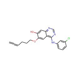 C=C=CCCCOc1cc2c(Nc3cccc(Cl)c3)ncnc2cc1O ZINC000045337771