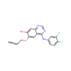 C=C=CCOc1cc2c(Nc3ccc(F)c(Cl)c3)ncnc2cc1O ZINC000045356497