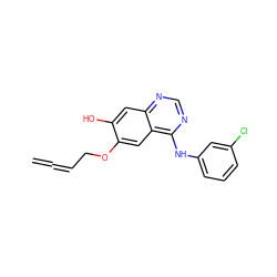 C=C=CCOc1cc2c(Nc3cccc(Cl)c3)ncnc2cc1O ZINC000045386748