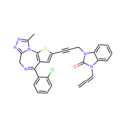 C=C=Cn1c(=O)n(CC#Cc2cc3c(s2)-n2c(C)nnc2CN=C3c2ccccc2Cl)c2ccccc21 ZINC000028228429