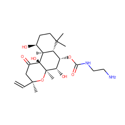 C=C[C@@]1(C)CC(=O)[C@@]2(O)[C@](C)(O1)[C@@H](O)[C@@H](OC(=O)NCCN)[C@H]1C(C)(C)CC[C@H](O)[C@@]12C ZINC000013756843