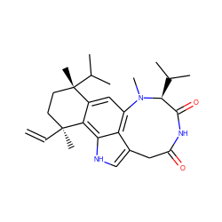 C=C[C@@]1(C)CC[C@](C)(C(C)C)c2cc3c4c(c[nH]c4c21)CC(=O)NC(=O)[C@H](C(C)C)N3C ZINC000072177357