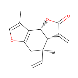 C=C[C@@]1(C)Cc2occ(C)c2[C@@H]2OC(=O)C(=C)[C@@H]21 ZINC000013532023