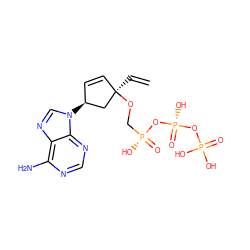 C=C[C@@]1(OC[P@@](=O)(O)O[P@@](=O)(O)OP(=O)(O)O)C=C[C@H](n2cnc3c(N)ncnc32)C1 ZINC000040892644
