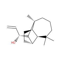 C=C[C@@H](O)[C@H]1[C@H]2CC[C@@H]3[C@H]2C(C)(C)CCC[C@]13C ZINC000028645668