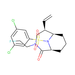 C=C[C@@H]1CN(CCF)C(=O)[C@@H]2CCC[C@H]1N2S(=O)(=O)c1cc(Cl)cc(Cl)c1 ZINC001772580473