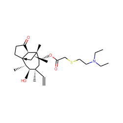 C=C[C@]1(C)C[C@@H](OC(=O)CSCCN(CC)CC)[C@]2(C)[C@H](C)CC[C@]3(CCC(=O)[C@H]32)[C@@H](C)[C@@H]1O ZINC000004217557