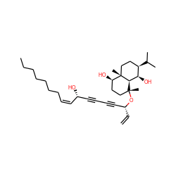 C=C[C@H](C#CC#C[C@@H](O)/C=C\CCCCCCC)O[C@]1(C)CC[C@@H](O)[C@]2(C)CC[C@@H](C(C)C)[C@@H](O)[C@@H]12 ZINC000299836268