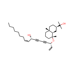 C=C[C@H](C#CC#C[C@@H](O)/C=C\CCCCCCC)O[C@]1(C)CCC[C@]2(C)CC[C@@H](C(C)(C)O)C[C@H]21 ZINC000299834290