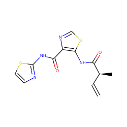 C=C[C@H](C)C(=O)Nc1scnc1C(=O)Nc1nccs1 ZINC000028122836