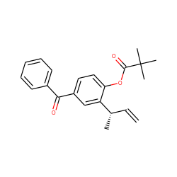 C=C[C@H](C)c1cc(C(=O)c2ccccc2)ccc1OC(=O)C(C)(C)C ZINC000026002144