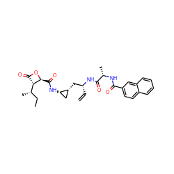 C=C[C@H](C[C@@H]1C[C@@H]1NC(=O)[C@@H]1OC(=O)[C@H]1[C@@H](C)CC)NC(=O)[C@H](C)NC(=O)c1ccc2ccccc2c1 ZINC000095591451