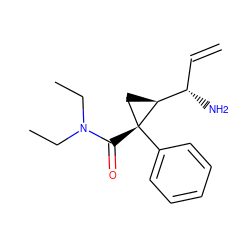 C=C[C@H](N)[C@@H]1C[C@@]1(C(=O)N(CC)CC)c1ccccc1 ZINC000013760493