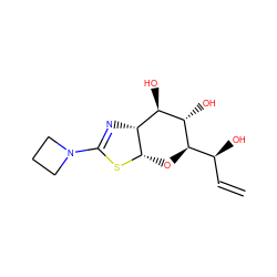 C=C[C@H](O)[C@H]1O[C@@H]2SC(N3CCC3)=N[C@@H]2[C@@H](O)[C@@H]1O ZINC000166988637