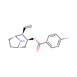 C=C[C@H]1[C@@H](OC(=O)c2ccc(I)cc2)C[C@@H]2CC[C@H]1N2C ZINC000013779955