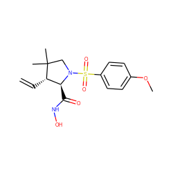 C=C[C@H]1[C@H](C(=O)NO)N(S(=O)(=O)c2ccc(OC)cc2)CC1(C)C ZINC000013864007