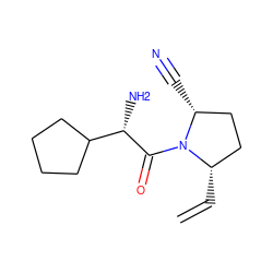 C=C[C@H]1CC[C@@H](C#N)N1C(=O)[C@@H](N)C1CCCC1 ZINC000014950294