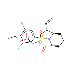 C=C[C@H]1CN(CC(=O)OCC)C(=O)[C@@H]2CCC[C@H]1N2S(=O)(=O)c1cc(Cl)cc(Cl)c1 ZINC001772607344