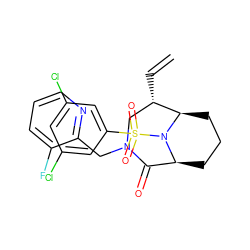 C=C[C@H]1CN(Cc2ncccc2F)C(=O)[C@@H]2CCC[C@H]1N2S(=O)(=O)c1cc(Cl)cc(Cl)c1 ZINC001772579938