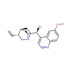 C=C[C@H]1CN2CC[C@H]1C[C@H]2[C@@H](O)c1ccnc2ccc(OC)cc12 ZINC000003831403