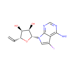 C=C[C@H]1O[C@@H](n2cc(I)c3c(N)ncnc32)[C@H](O)[C@@H]1O ZINC000013809463