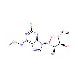 C=C[C@H]1O[C@@H](n2cnc3c(NOC)nc(Cl)nc32)[C@H](O)[C@@H]1O ZINC000003985910