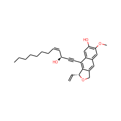 C=C[C@H]1OCc2cc3cc(OC)c(O)cc3c(C#C[C@@H](O)/C=C\CCCCCCC)c21 ZINC000299836601