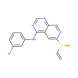 C=C[S@+]([O-])c1cc2c(Nc3cccc(Br)c3)ncnc2cn1 ZINC000013861838