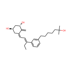 C=C1/C(=C\C=C(/CC)c2cccc(CCCCCC(C)(C)O)c2)C[C@@H](O)C[C@@H]1O ZINC000230527274