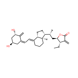C=C1/C(=C\C=C2/CCC[C@@]3(C)[C@H]2CC[C@@H]3[C@H](C)C[C@H]2OC(=O)C(=C)[C@@H]2CC)C[C@@H](O)C[C@@H]1O ZINC000037865375