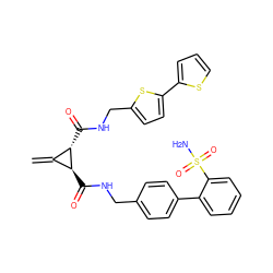 C=C1[C@H](C(=O)NCc2ccc(-c3ccccc3S(N)(=O)=O)cc2)[C@H]1C(=O)NCc1ccc(-c2cccs2)s1 ZINC000028348888