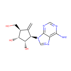 C=C1[C@H](CO)[C@@H](O)[C@@H](O)[C@@H]1n1cnc2c(N)ncnc21 ZINC000003781663