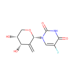 C=C1[C@H](O)[C@H](O)CO[C@@H]1n1cc(F)c(=O)[nH]c1=O ZINC000071330775