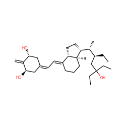 C=C1[C@H](O)CC(=C/C=C2\CCC[C@@]3(C)[C@H]2CC[C@@H]3[C@H](C)[C@@H](CC)CC(O)(CC)CC)C[C@H]1O ZINC000084672156