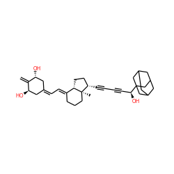 C=C1[C@H](O)CC(=C/C=C2\CCC[C@]3(C)[C@@H](C#CC#C[C@H](O)C45CC6CC(CC(C6)C4)C5)CC[C@@H]23)C[C@H]1O ZINC000143358135