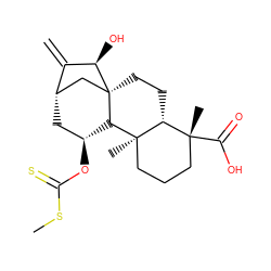 C=C1[C@H]2C[C@H](OC(=S)SC)[C@H]3[C@]4(C)CCC[C@@](C)(C(=O)O)[C@H]4CC[C@]3(C2)[C@@H]1O ZINC000101687243