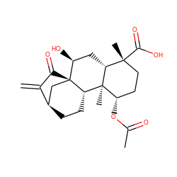 C=C1C(=O)[C@]23C[C@H]1CC[C@H]2[C@]1(C)[C@@H](OC(C)=O)CC[C@@](C)(C(=O)O)[C@H]1C[C@@H]3O ZINC000072140925