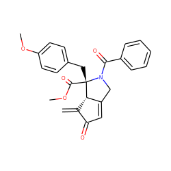 C=C1C(=O)C=C2CN(C(=O)c3ccccc3)[C@@](Cc3ccc(OC)cc3)(C(=O)OC)[C@@H]12 ZINC000006145763