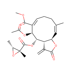 C=C1C(=O)O[C@@H]2/C=C(\C)CC/C=C(/C(=O)OC)[C@H](OC(C)=O)[C@@H](OC(=O)[C@]3(C)O[C@@H]3C)[C@@H]12 ZINC000101676374