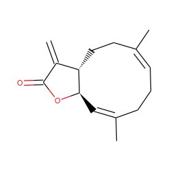 C=C1C(=O)O[C@@H]2/C=C(\C)CC/C=C(\C)CC[C@@H]12 ZINC000030726859