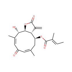 C=C1C(=O)O[C@@H]2[C@@H](O)/C(C)=C\C(=O)/C=C(\C)C[C@H](OC(=O)/C(C)=C/C)[C@@H]12 ZINC000100899515