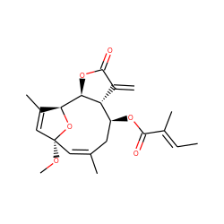 C=C1C(=O)O[C@@H]2[C@H]3O[C@](OC)(C=C3C)/C=C(/C)C[C@H](OC(=O)/C(C)=C/C)[C@@H]12 ZINC000040538348