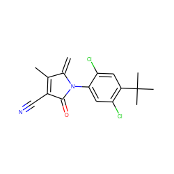 C=C1C(C)=C(C#N)C(=O)N1c1cc(Cl)c(C(C)(C)C)cc1Cl ZINC000064274694