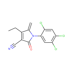 C=C1C(CC)=C(C#N)C(=O)N1c1cc(Cl)c(Cl)cc1Cl ZINC000064608282