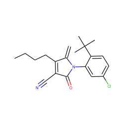 C=C1C(CCCC)=C(C#N)C(=O)N1c1cc(Cl)ccc1C(C)(C)C ZINC000064416794