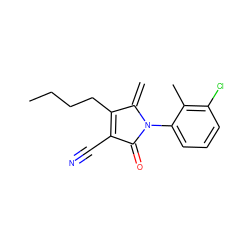 C=C1C(CCCC)=C(C#N)C(=O)N1c1cccc(Cl)c1C ZINC000064416807